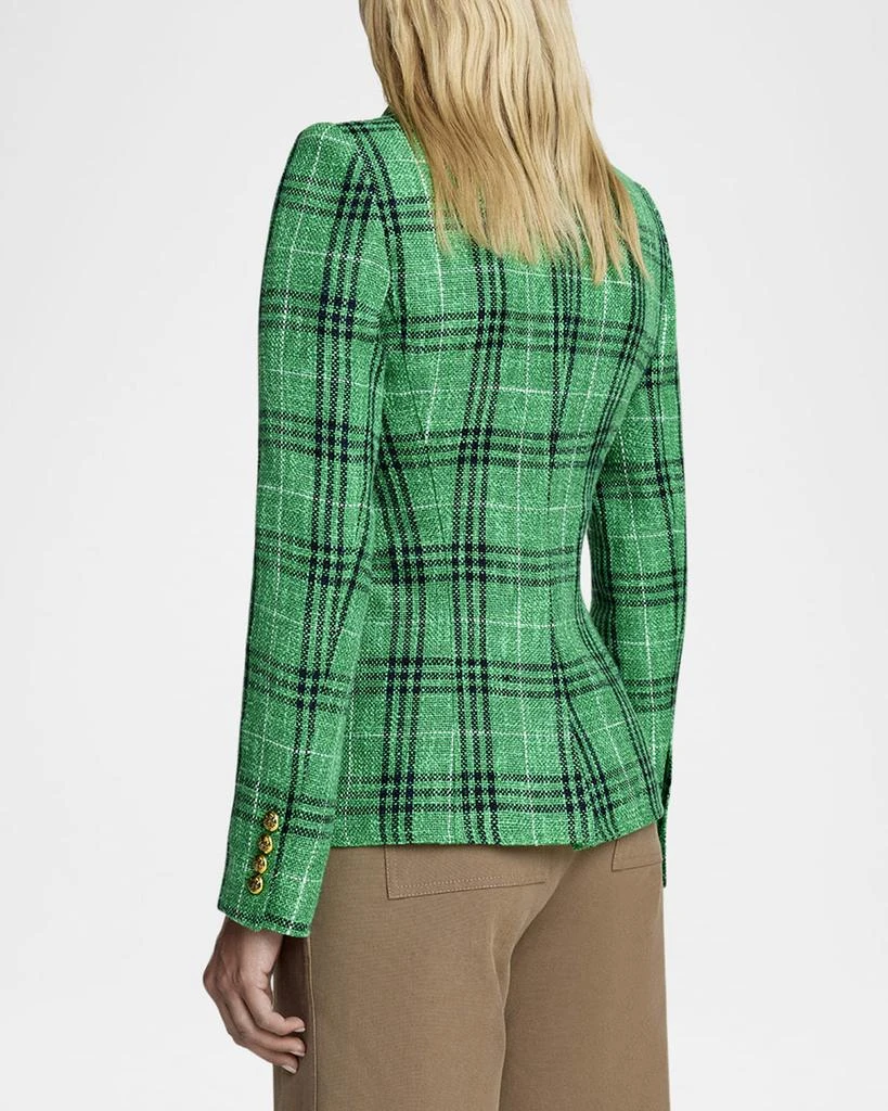 Smythe Textured Summer Plaid Cut-Away Blazer 2