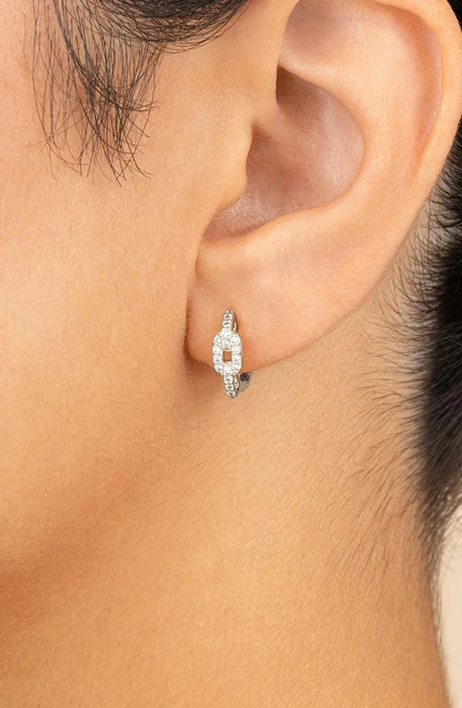 Sterling Forever Deborah Cubic Zirconia Buckle Huggie Hoop Earrings 2