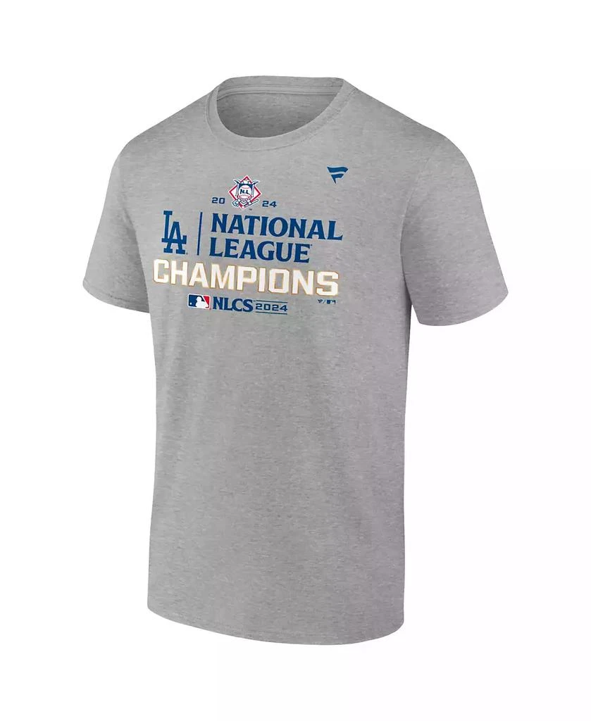 Fanatics Men's Heather Gray Los Angeles Dodgers 2024 National League Champions Locker Room T-Shirt 2
