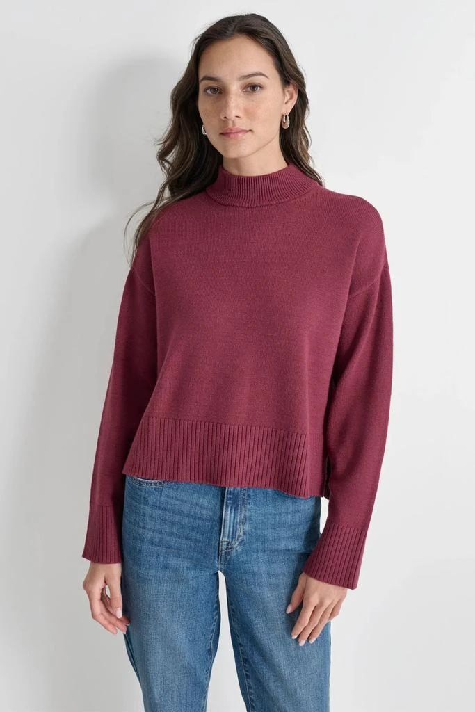 DKNY MOCK NECK HIGH LOW SWEATER 1