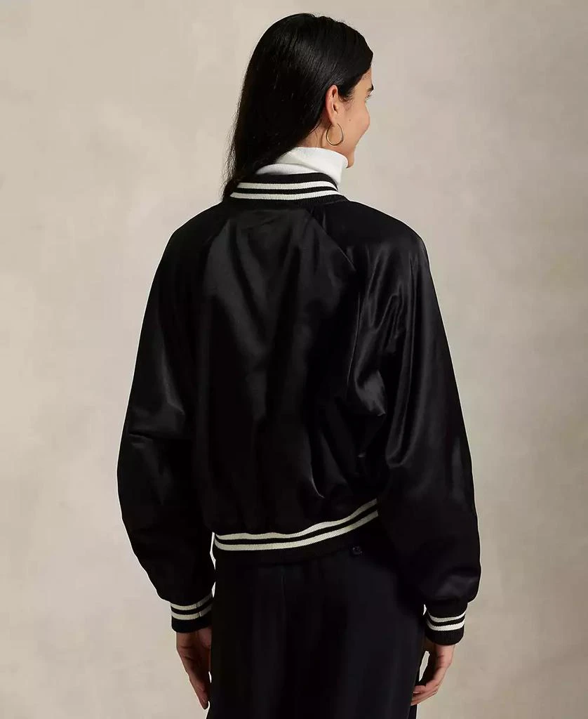 Ralph Lauren Women's Logo Satin Bomber Jacket 2
