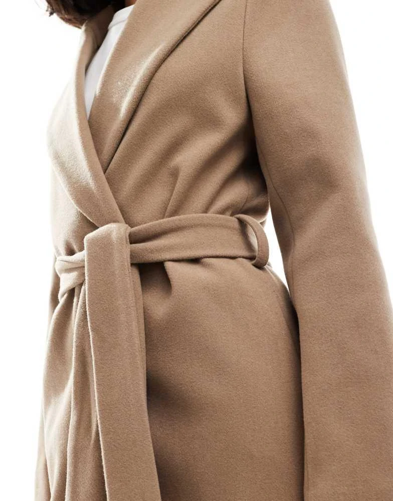 New Look New Look belted formal coat in camel 3