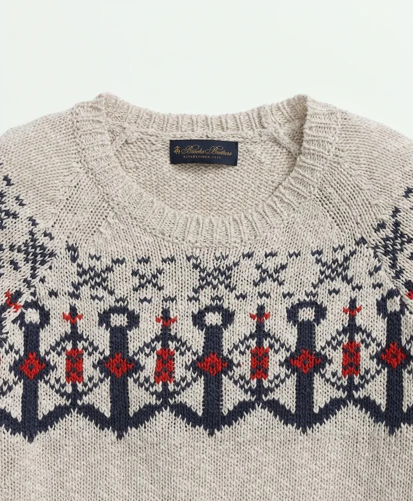Brooks Brothers Vintage-Inspired Anchor Sweater In Cotton-Linen Blend 4