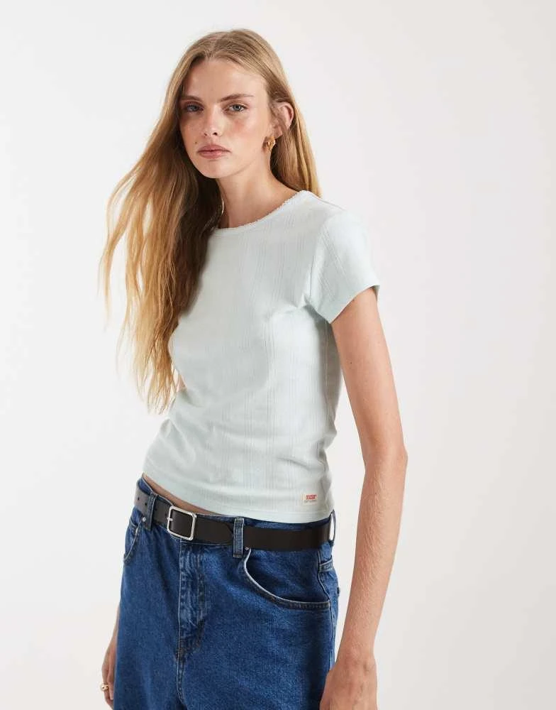 Levi
s Levi
s Dry Goods pointelle baby tee in pale blue
