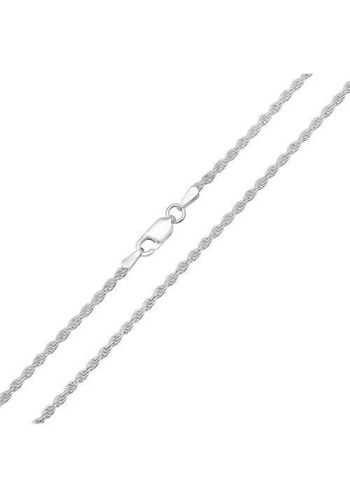 Kylie Harper Italian Sterling Silver 2mm Rope Chain Necklace - Unisex 3