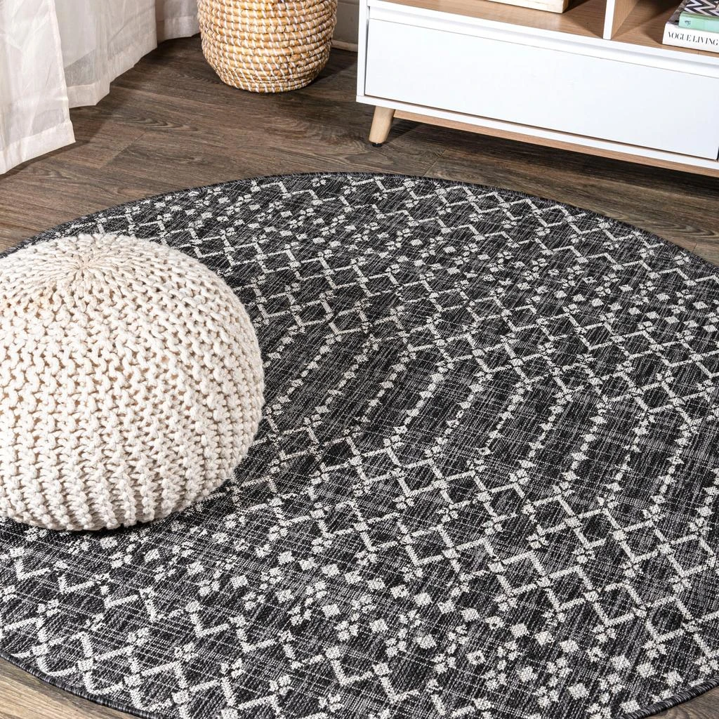 JONATHAN Y Ourika Moroccan Geometric Textured Weave Indoor/Outdoor Round Area Rug 5