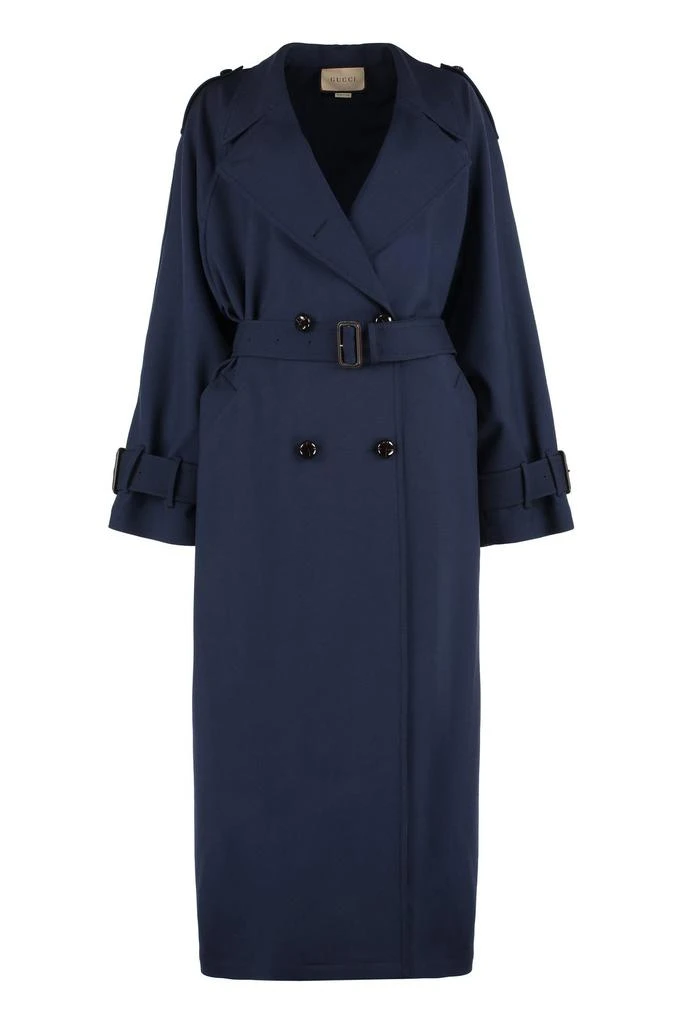 Gucci Gucci Double Breasted Belted Waist Trench Coat 1