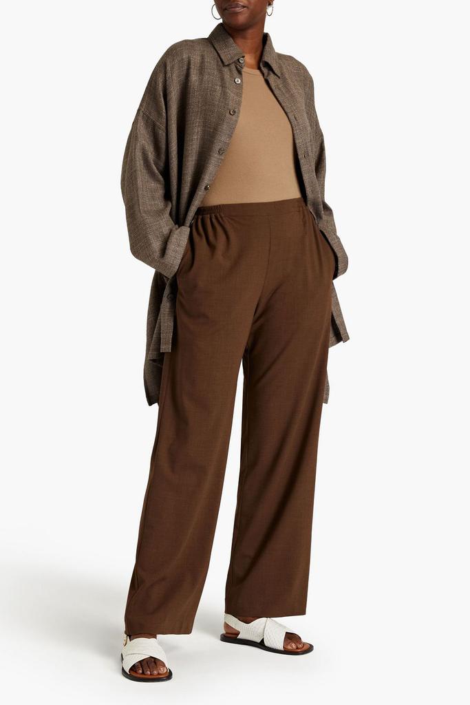 Eskandar Mélange stretch-wool wide-leg pants