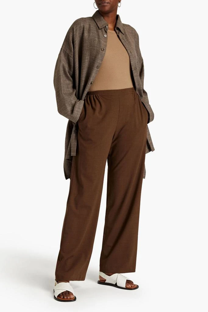 Eskandar Mélange stretch-wool wide-leg pants 2