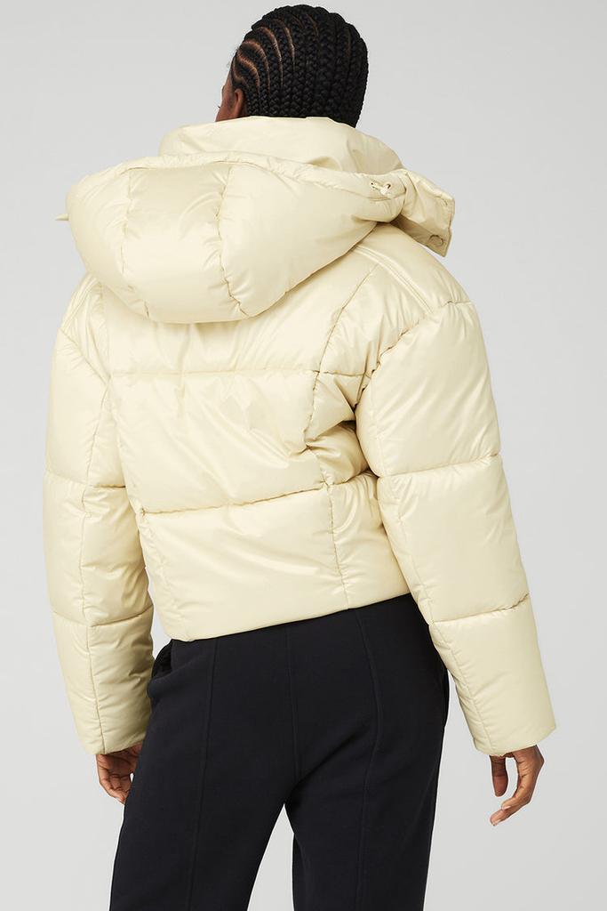 Alo Pearlized Pristine Puffer - Black/Green Glow