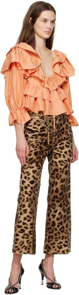 Chloé Brown Cropped Bootcut Trousers 5