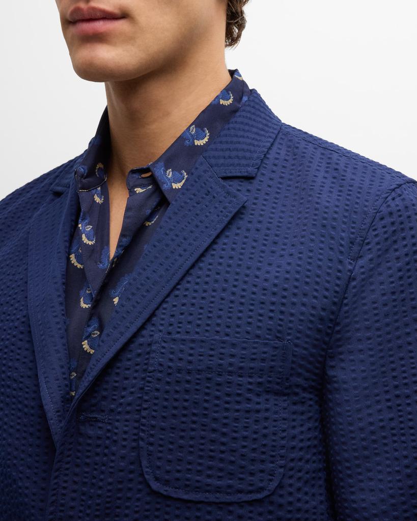 Scotch & Soda Men's Unconstructed Seersucker Blazer