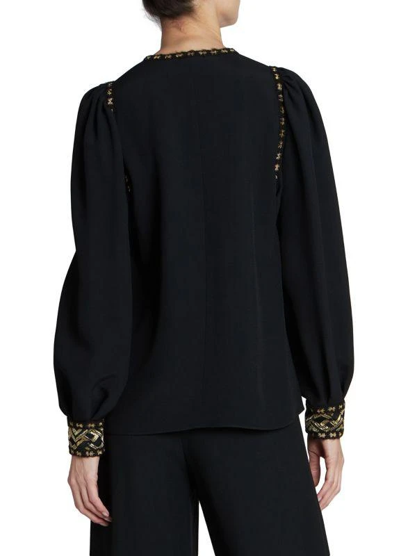 Andrew Gn Metallic Long-Sleeve Blouse 2