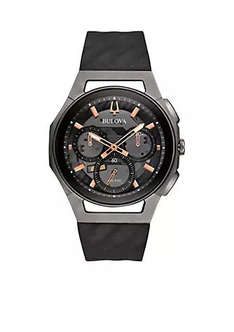 Bulova Mens Curv Titanium And Stainless Steel Watch 1