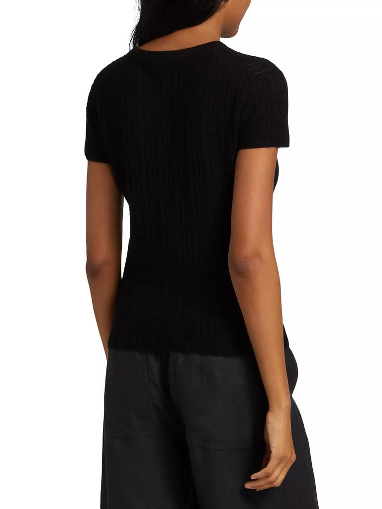 Vince Waffle Knit Short-Sleeve Sweater 5