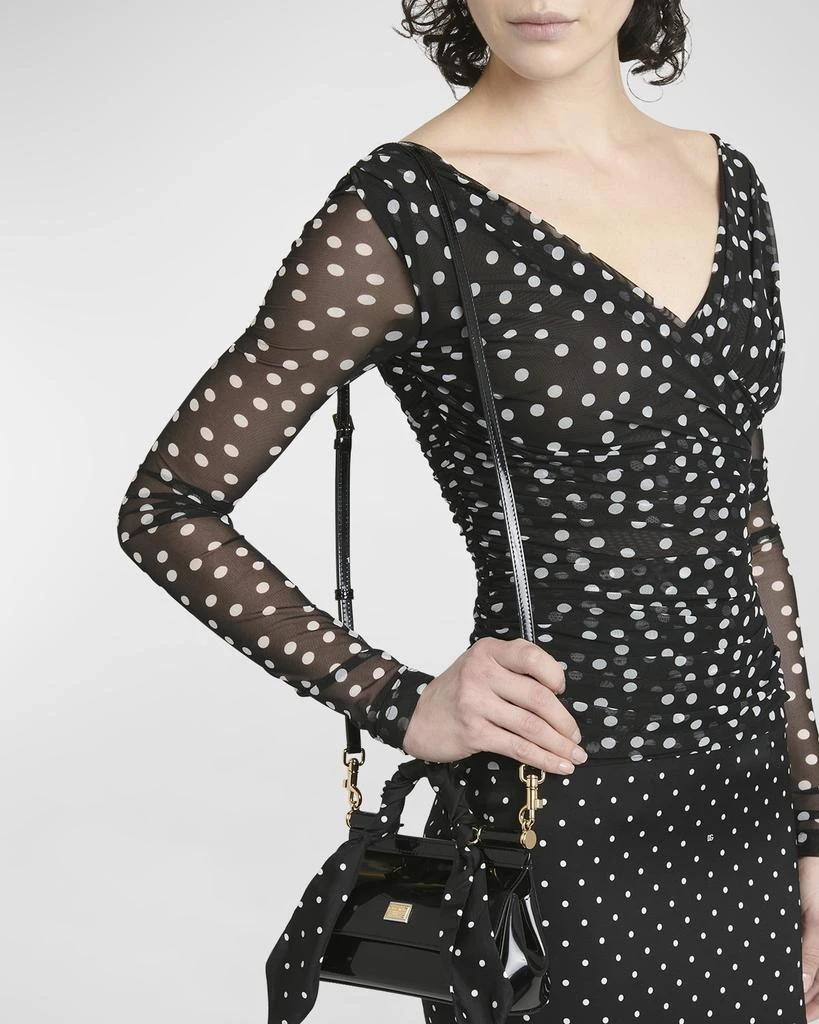 Dolce & Gabbana Sicily East-West Top-Handle Bag with Polka-Dot Scarf 2