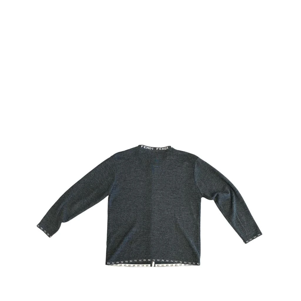 Fendi Logo Cardigan In Grey 2