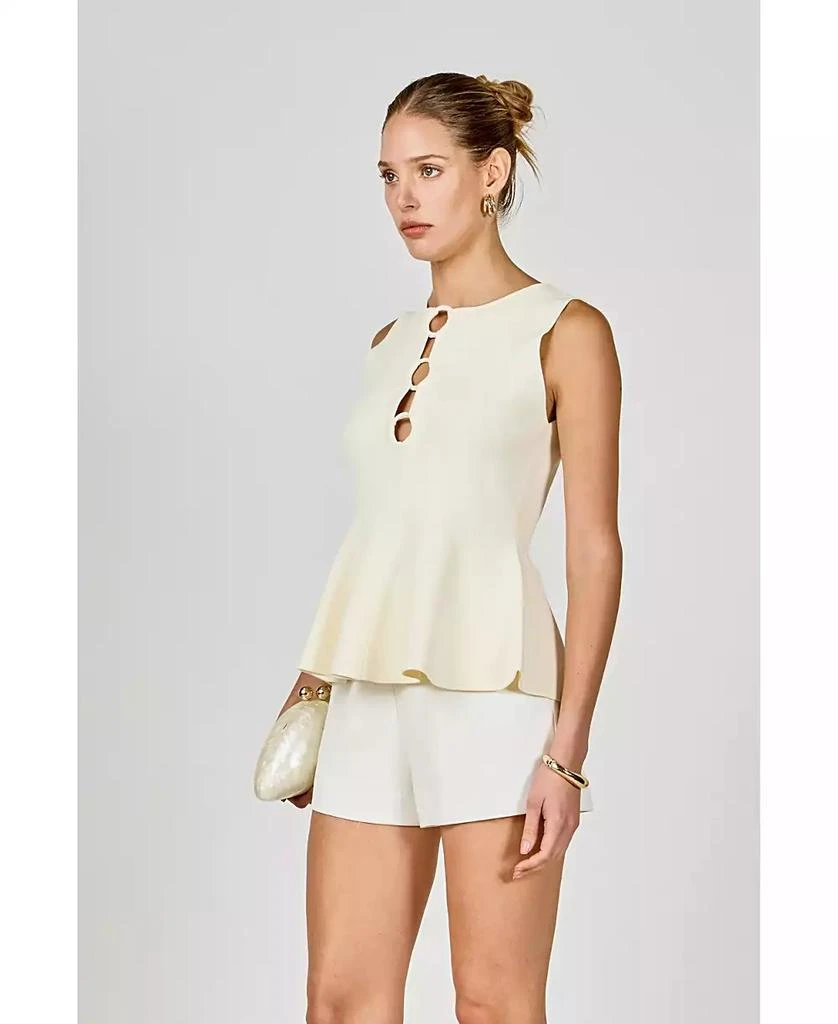 Endless Rose Women
s Ring Detailed Flare Knit Top 2