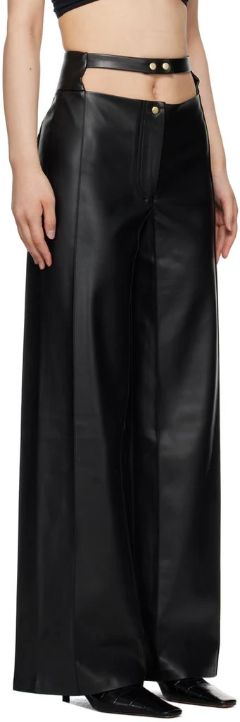 BEVZA Black High-Rise Faux-Leather Trousers 2