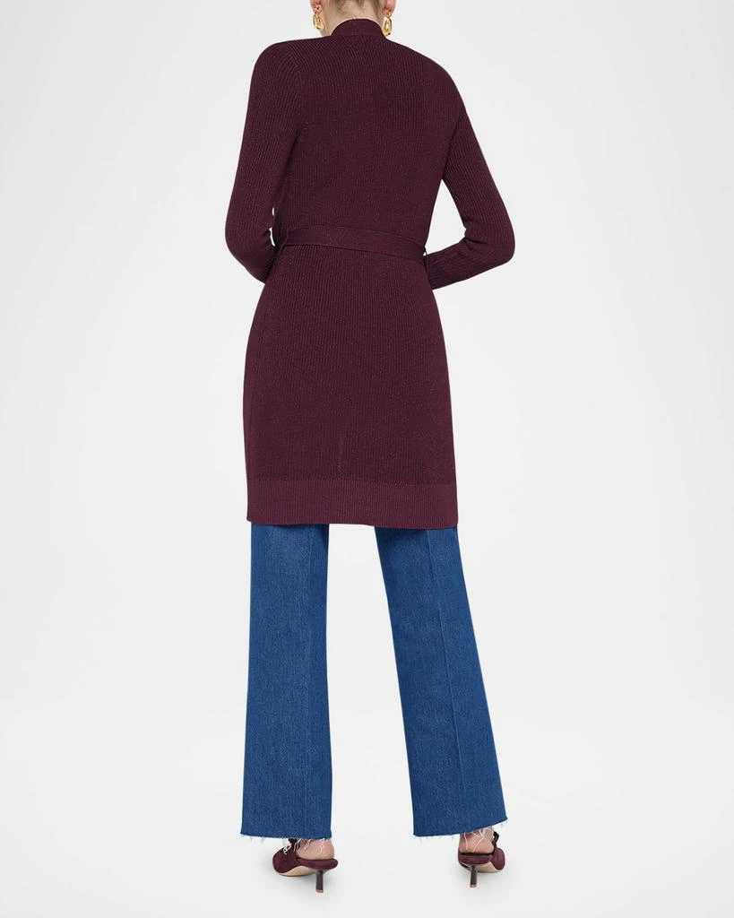 L'Agence Noe Double-Breasted Metallic-Knit Cardigan 3