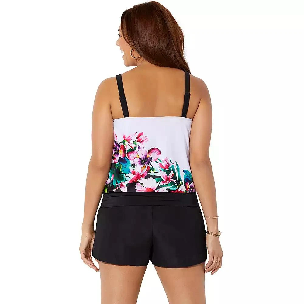 Swimsuits for All Women's Loop Strap Blouson Tankini Top 2