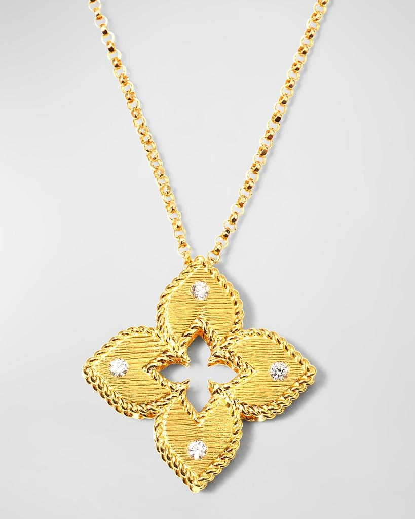 Roberto Coin Venetian Princess 18k Diamond Open Flower Necklace 1