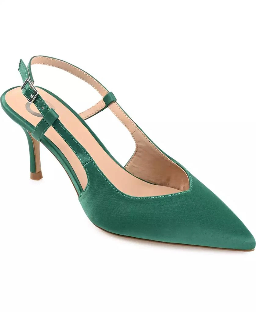 Journee Collection Women's Knightly Satin Slingback Pumps 8