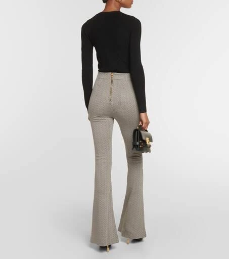 Balmain Monogram jacquard flared pants 3