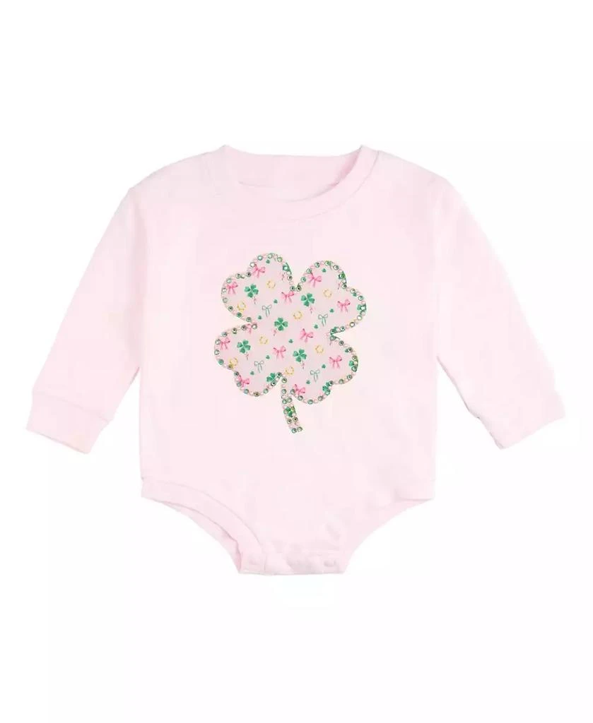 Sweet Wink Baby Girls Ditsy Shamrock Patch St. Patrick
s Day Long Sleeve Romper