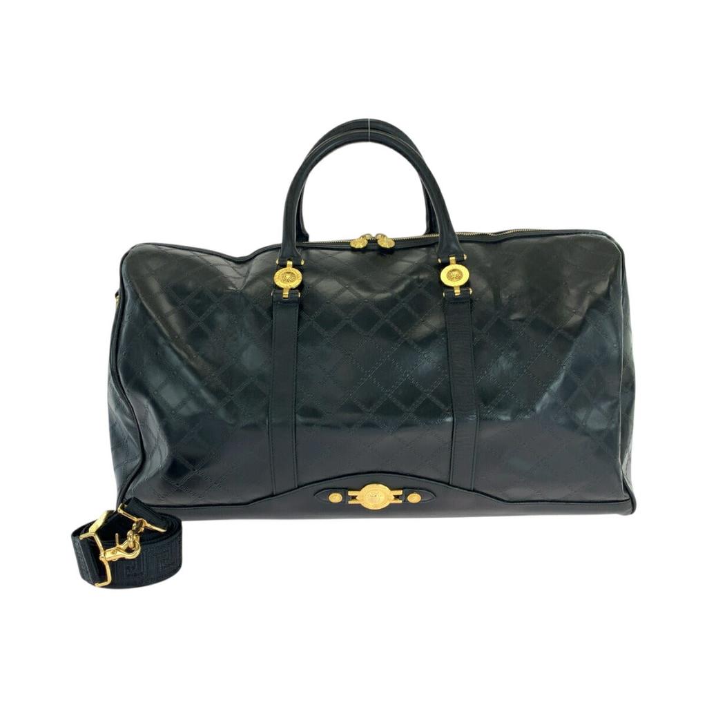 Versace Leather Sunburst Boston Bag