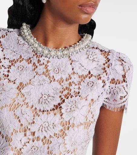 Self Portrait Embellished lace minidress 4