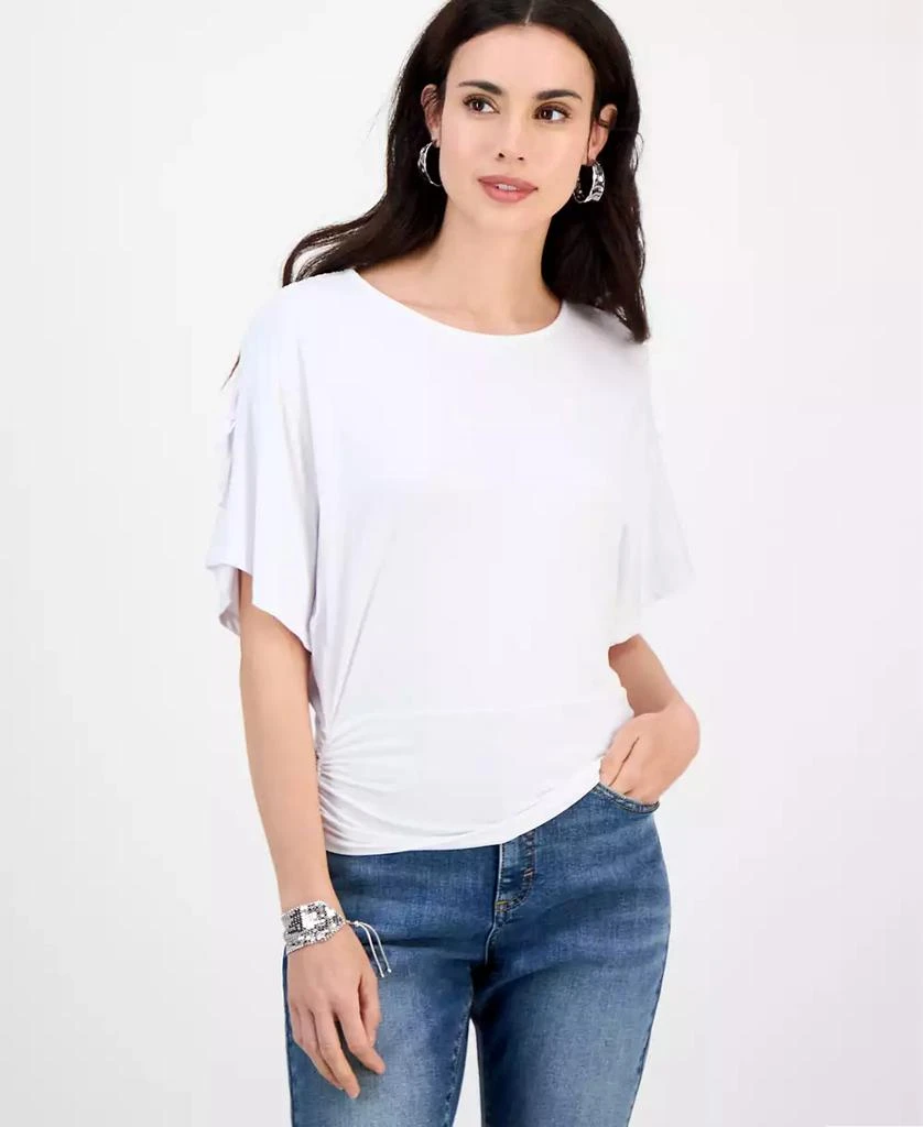 Petite Scoop-Neck Ruched Top, Exclusively at Macy's – On Sale Now