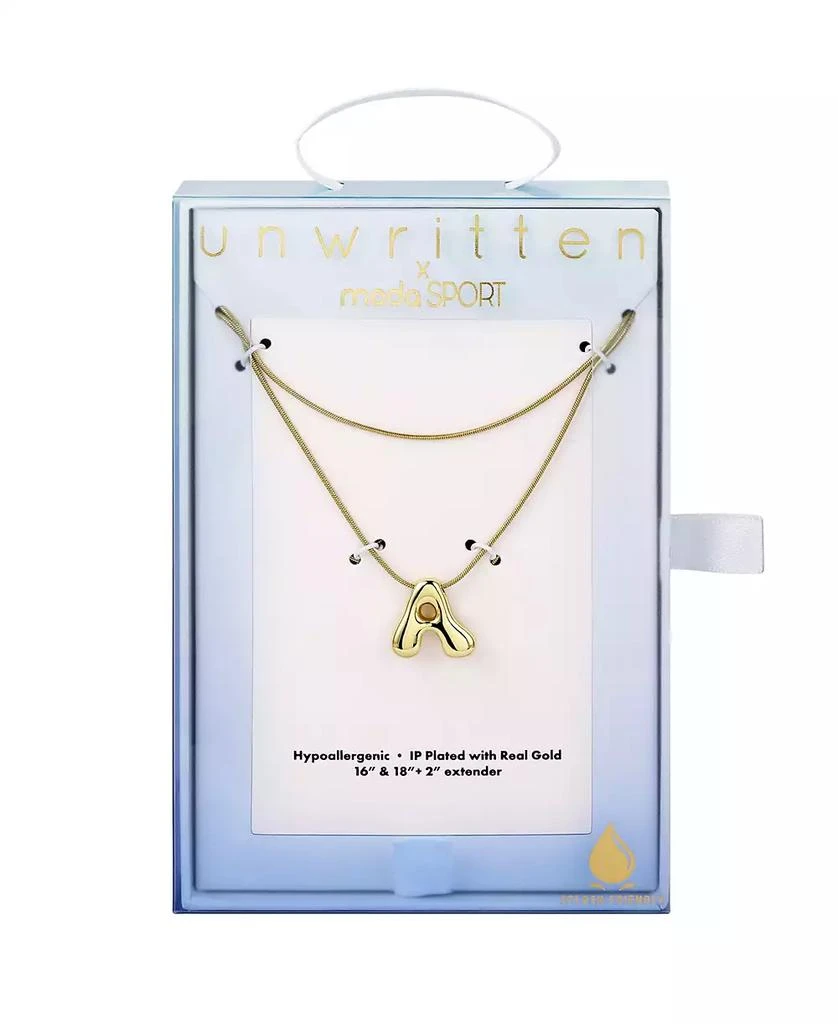 Unwritten x moda Sport Silver Tone Water Resistant Initial Layered Necklace 5