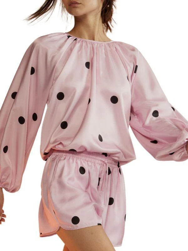 Cynthia Rowley Alice Polka Dot Silk Blouse 4