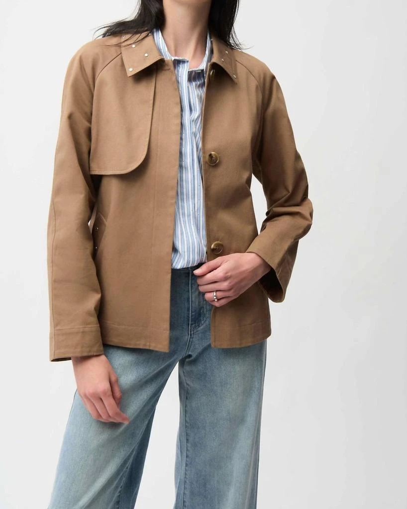 JOSEPH RIBKOFF Joseph Ribkoff - Cotton Twill Short Trench Jacket with Belt
