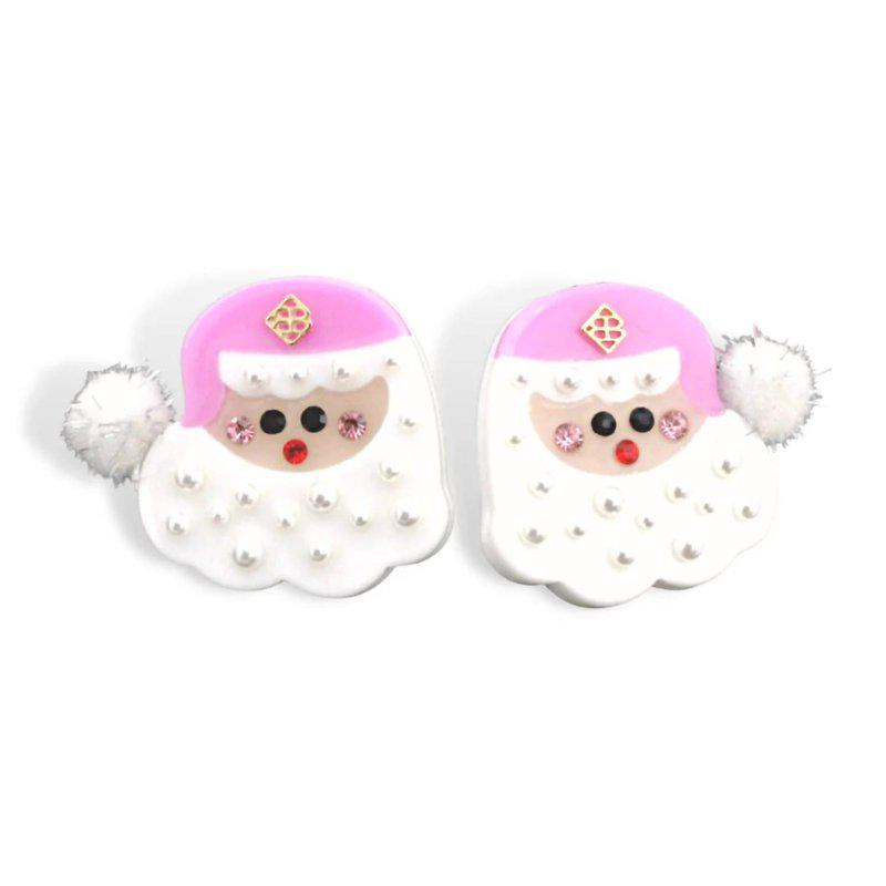 Brianna Cannon Christmas Pink Santa Earrings