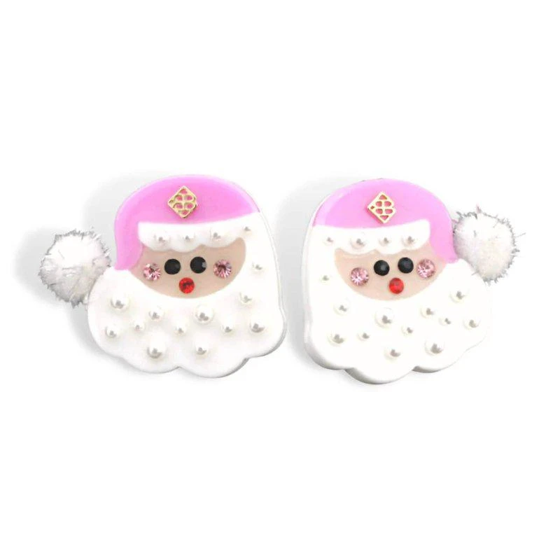 Brianna Cannon Christmas Pink Santa Earrings 1