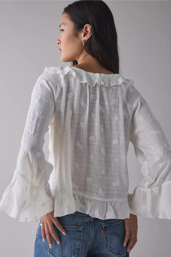 Kimchi Blue Kimchi Blue Joni Embroidered 3/4 Sleeve Ruffle Blouse 2