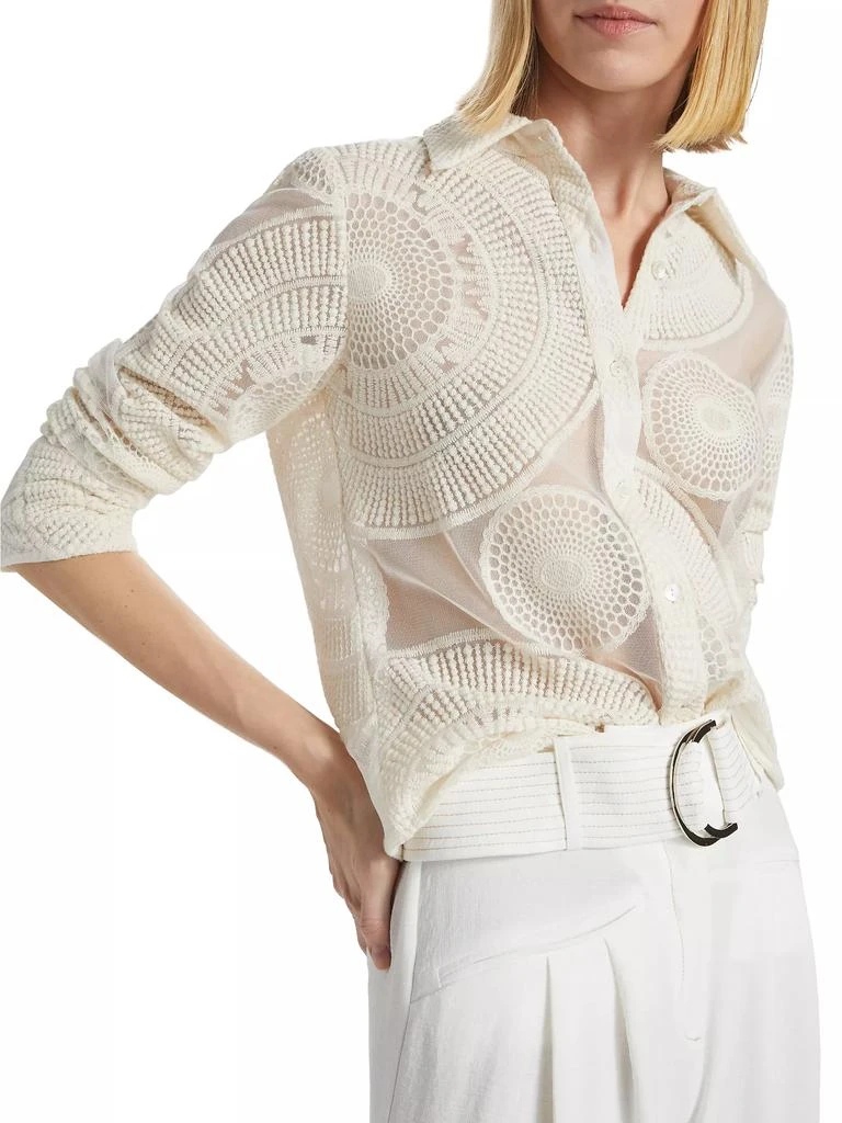 Ramy Brook Hulda Tulle Embroidered Shirt 6