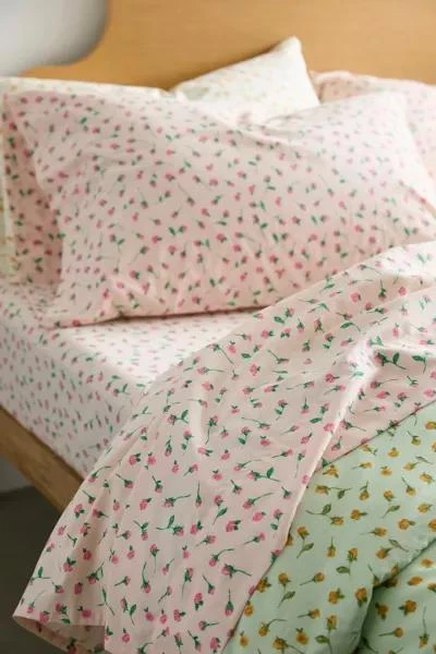 Urban Outfitters Rosebud Floral Sheet Set 6