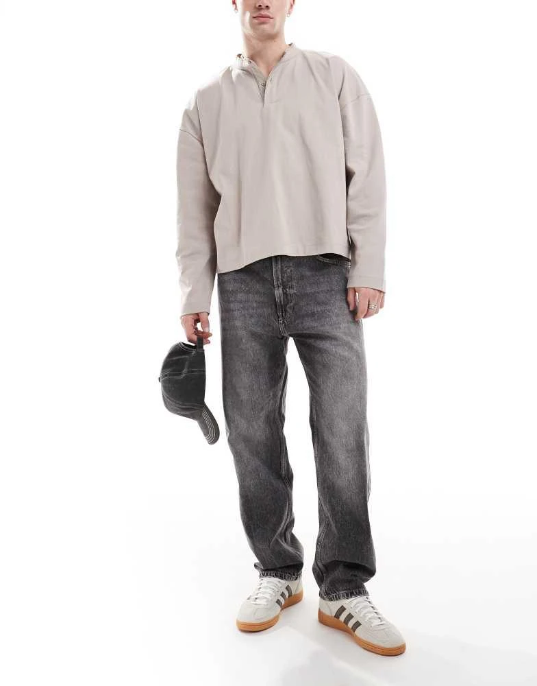 Bershka Bershka 90s straight jean in washed grey 1