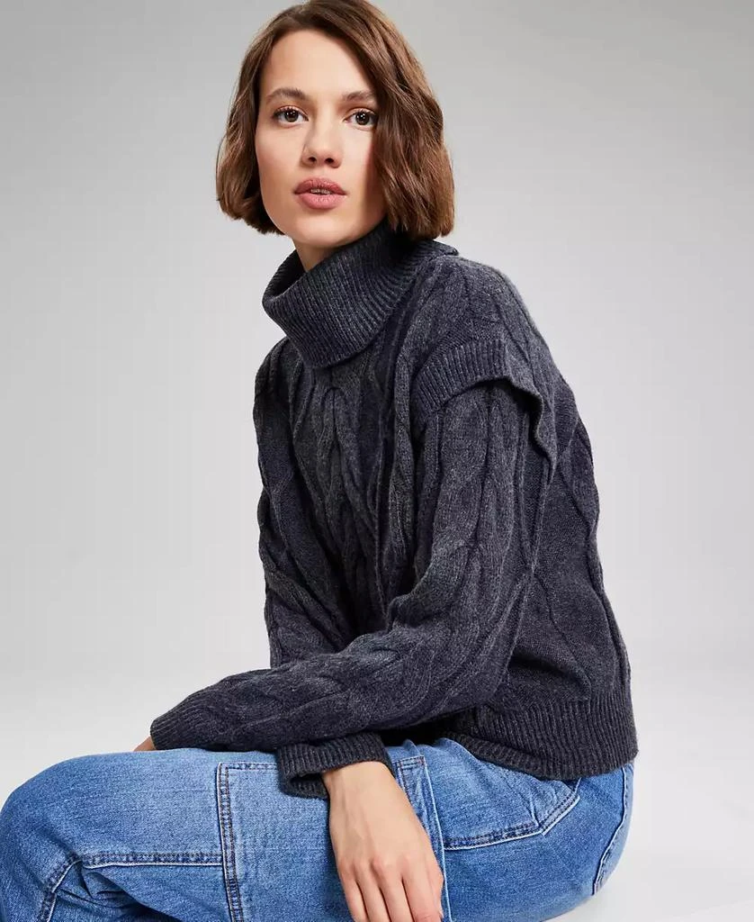 And Now This Women's Cable-Knit Turtleneck Sweater, Created for Macy's 1