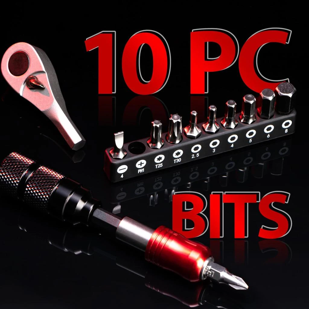 EMERK EMERK Bike Repair Tool Kit – Bicycle Multi-Tool Kit with Mini Pump, Ratchet Reversible Tool &10 Tool Bits, Tire Levers, and Portable Bag for Camping and Travel 3