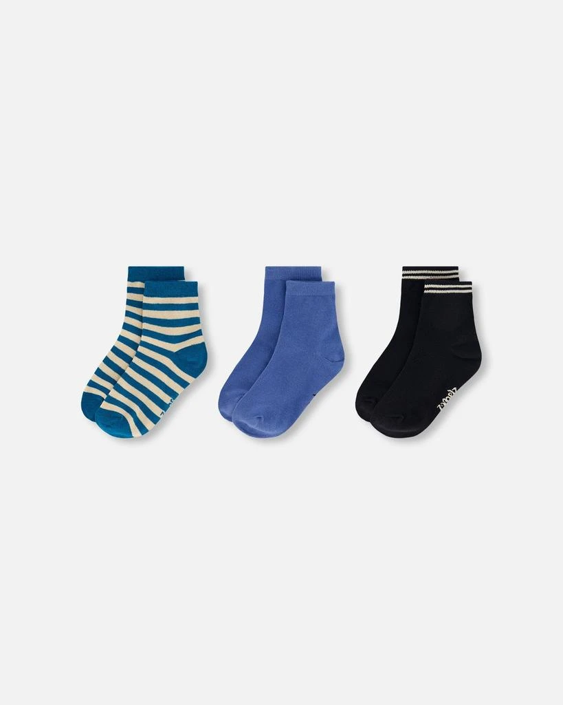 Deux par Deux Socks (3 Pairs) Set Striped Green 2