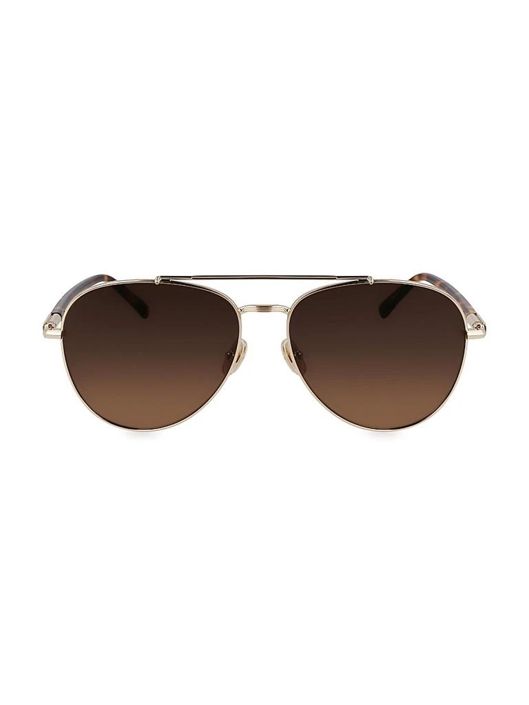 Salvatore Ferragamo Classic Logo 61MM Aviator Sunglasses  display picture 2
