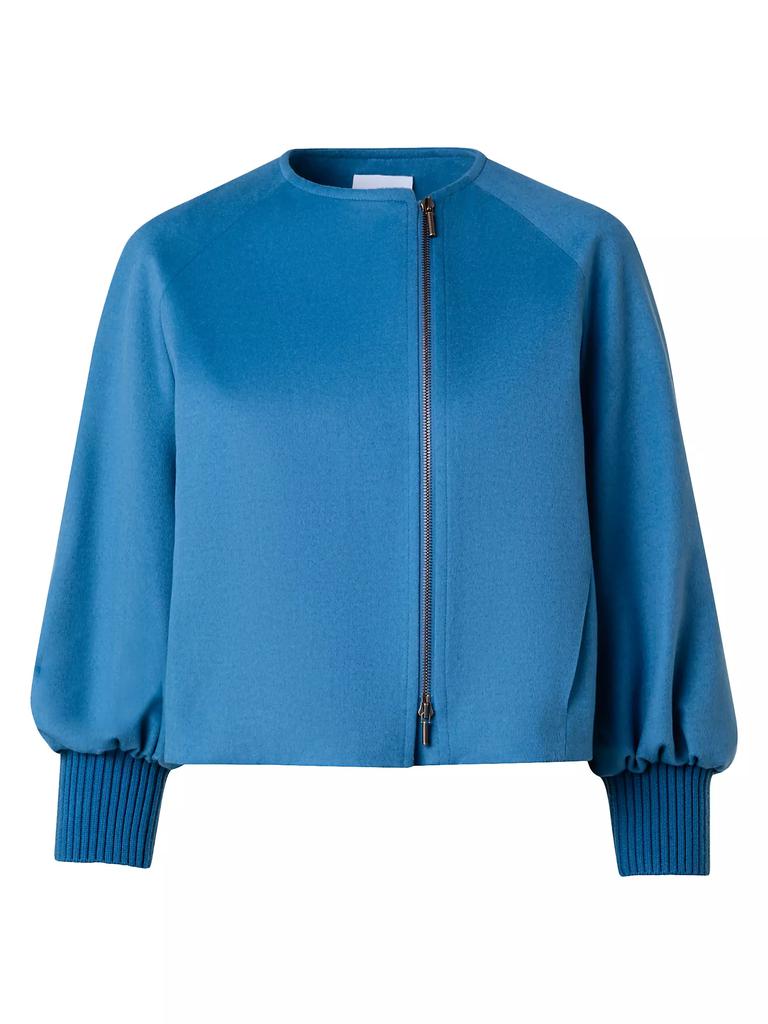 Akris punto Wool-Blend Crop Bomber Jacket