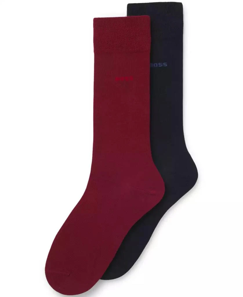 Hugo Boss Men
s Solid Crew Length Socks, 2-Pack