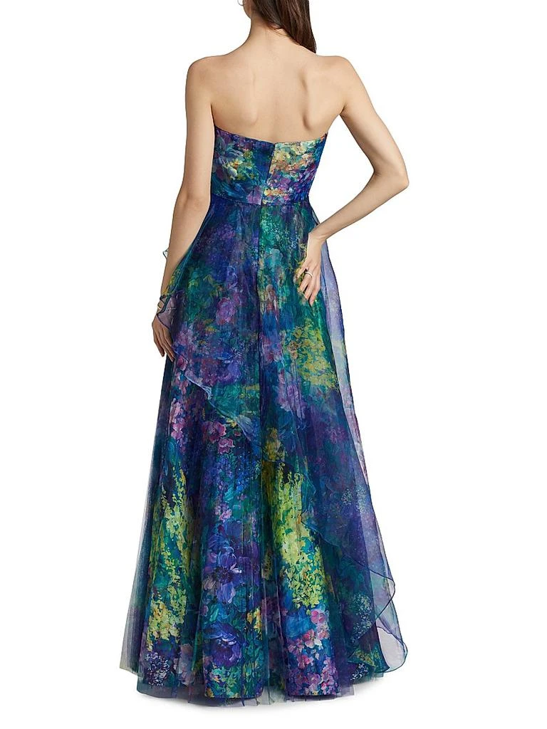 Tayla Asymmetric Organza Strapless Gown  On Sale Now with Up to 40% Off |  Discover Exclusive Deals & Savings at BeyondStyle  Authentic Theia  sweetheart|women's|a-line|modern|pleated|dresses|women's apparel|Women's| tulle|floral|strapless|floor-length ...