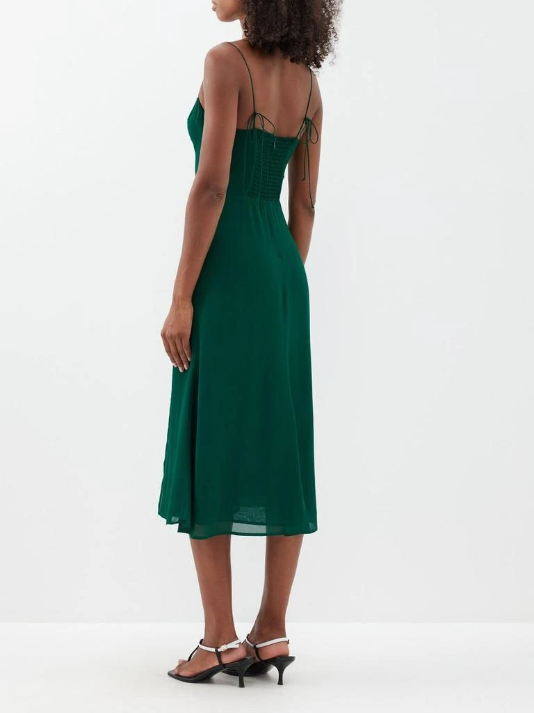 Reformation Juliette side-slit crepe midi dress 4