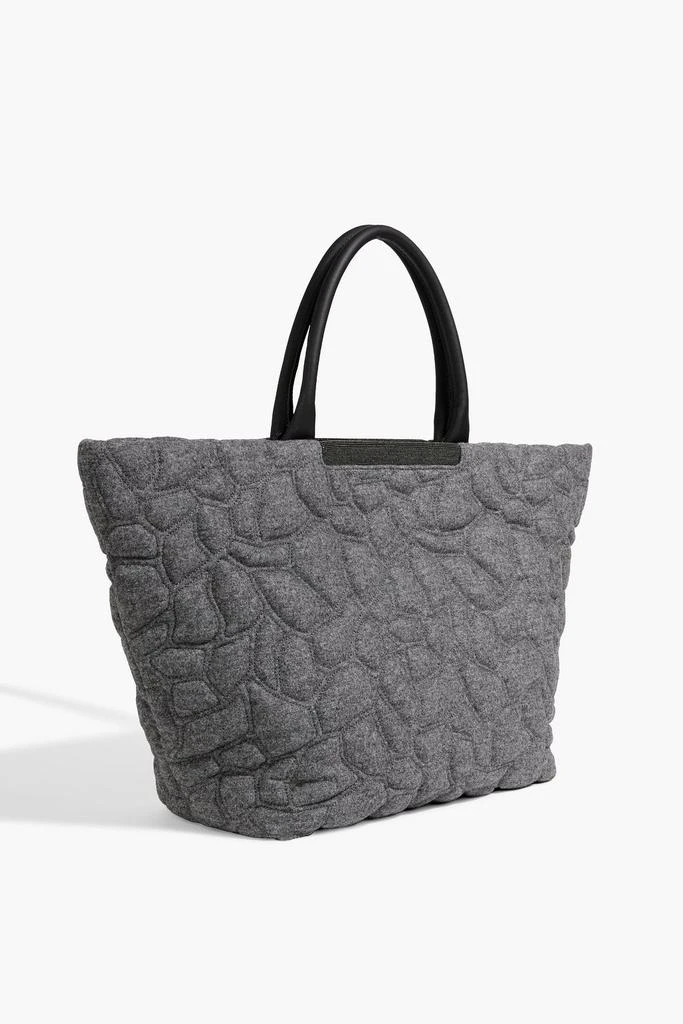Brunello Cucinelli Bead-embellished quilted felt tote 3